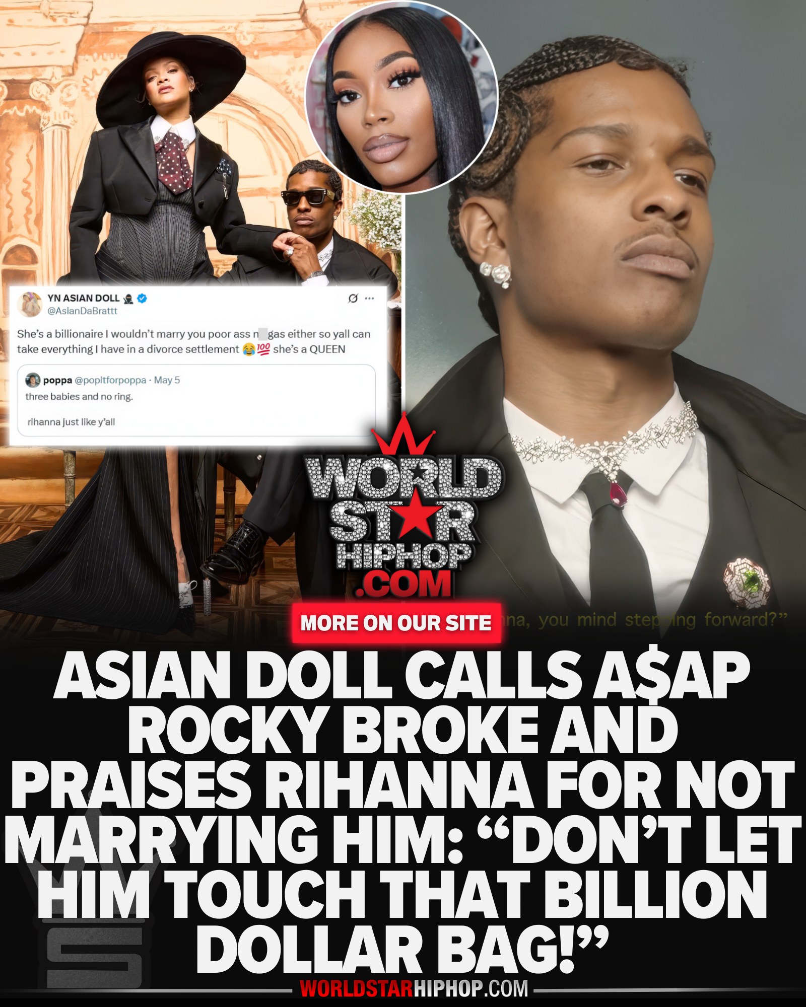 Asian Doll Calls A$AP Rocky “Poor”… Says Rihanna Should Never Marry Him! (Caption)